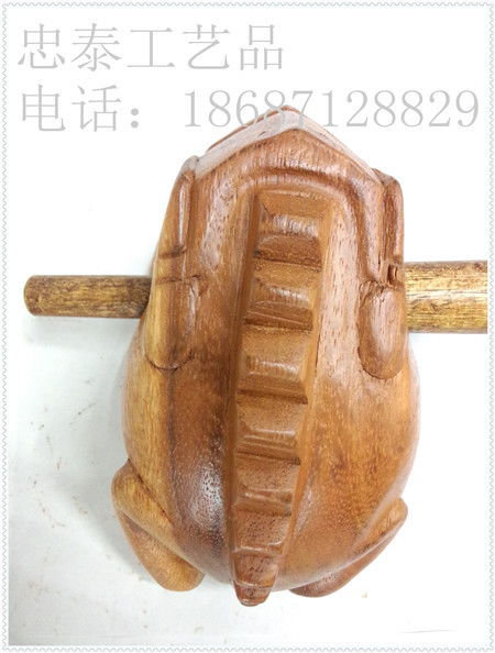 忠泰工艺品开店礼品泰国招财蛙芒果木雕原木色10寸招财蛙