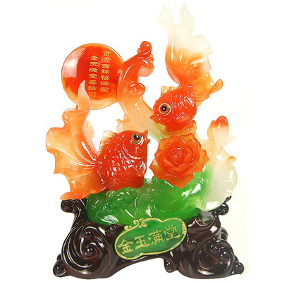 金鱼鲤鱼树脂仿玉工艺品 金玉满堂 家居办公摆件开业礼品SP13127 图片_高清大图 